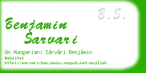 benjamin sarvari business card