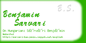benjamin sarvari business card